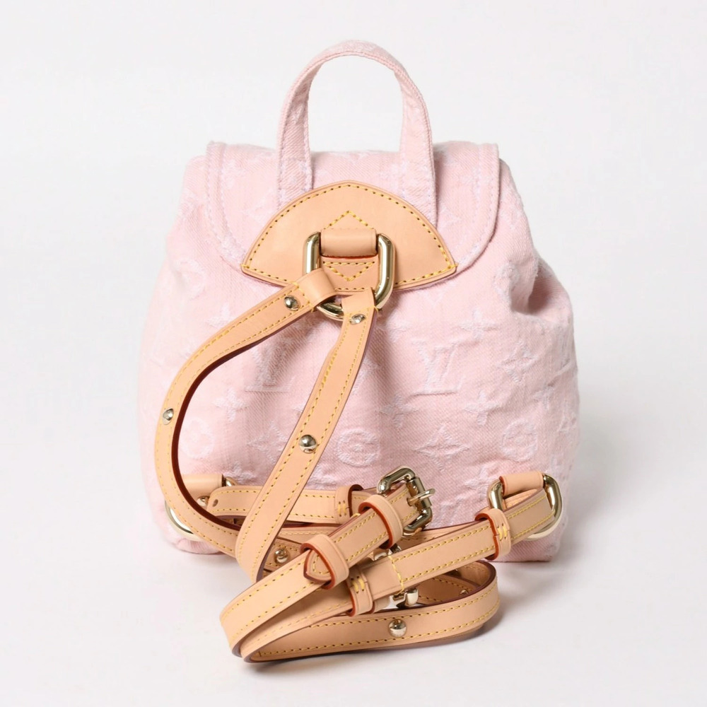 LOUIS VUITTON Monogram Denim Venice Canvas Backpack Pink